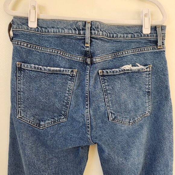 AGOLDE Toni Mid Rise Straight Jeans Medium Wash Cotton Blend Size 31 - Picture 5 of 8